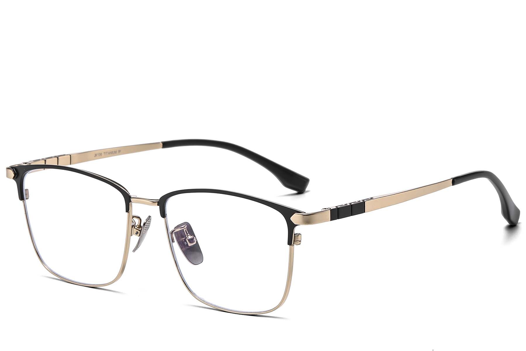 Ovale goldene Titanbrille #BS1913-0843
