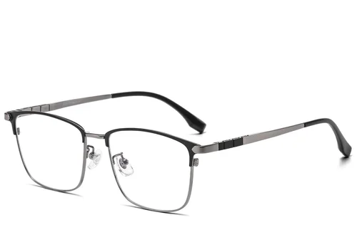 Lunettes ovales en titane gris #BS1913-0844