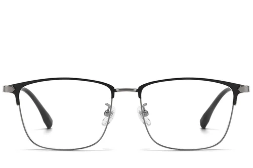 Lunettes ovales en titane gris #BS1913-0844