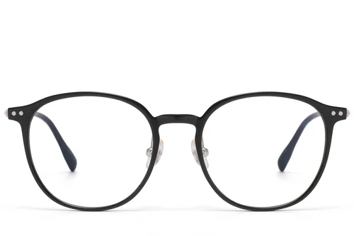 Lunettes ovales en titane noir et TR90 #BS1913-0845