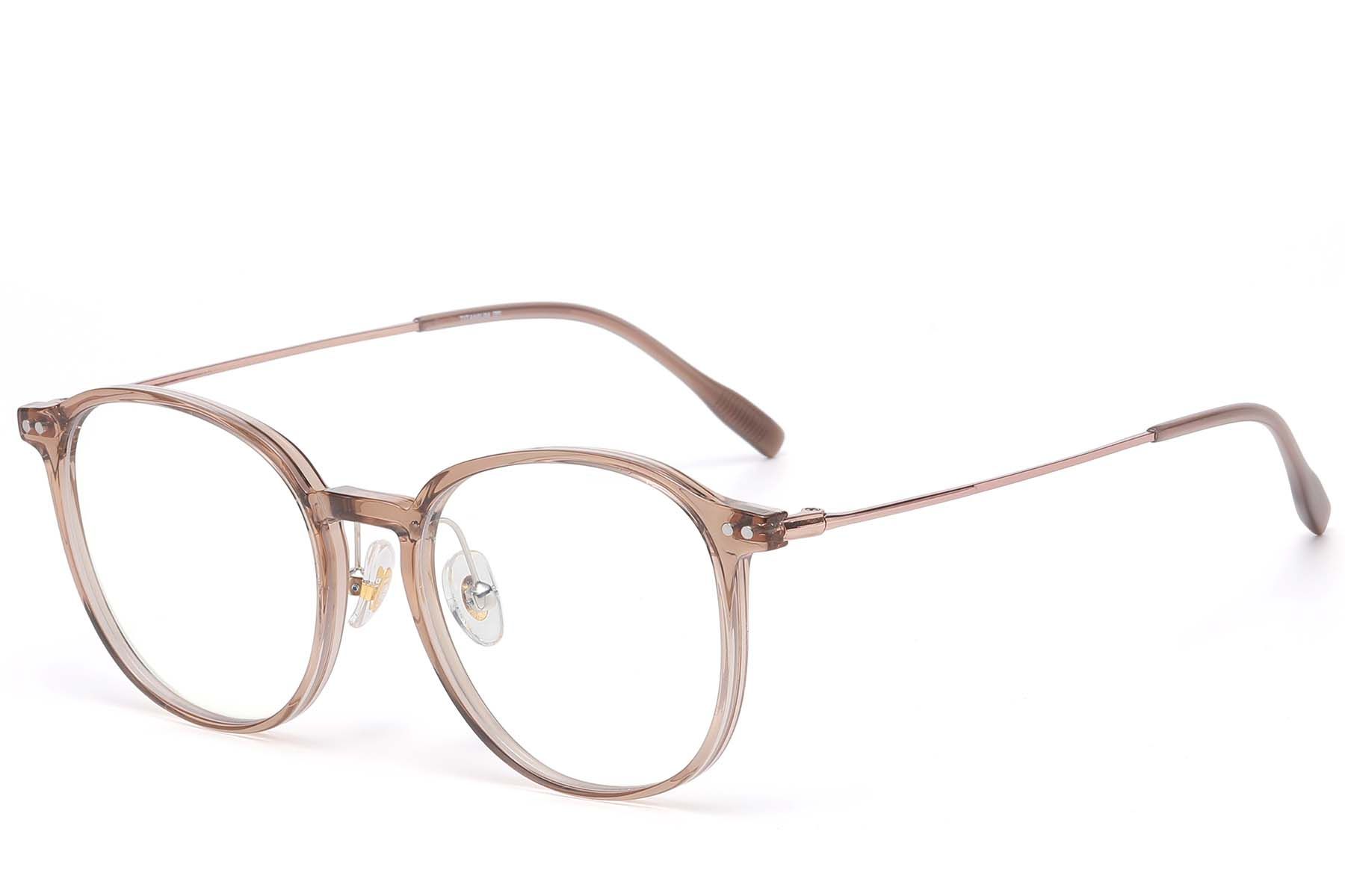 Oval Brown Titanium & TR90 Glasses #BS1913-0846