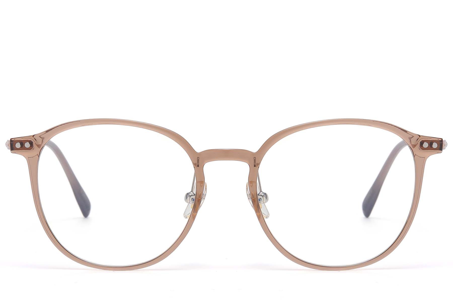 Oval Brown Titanium & TR90 Glasses #BS1913-0846