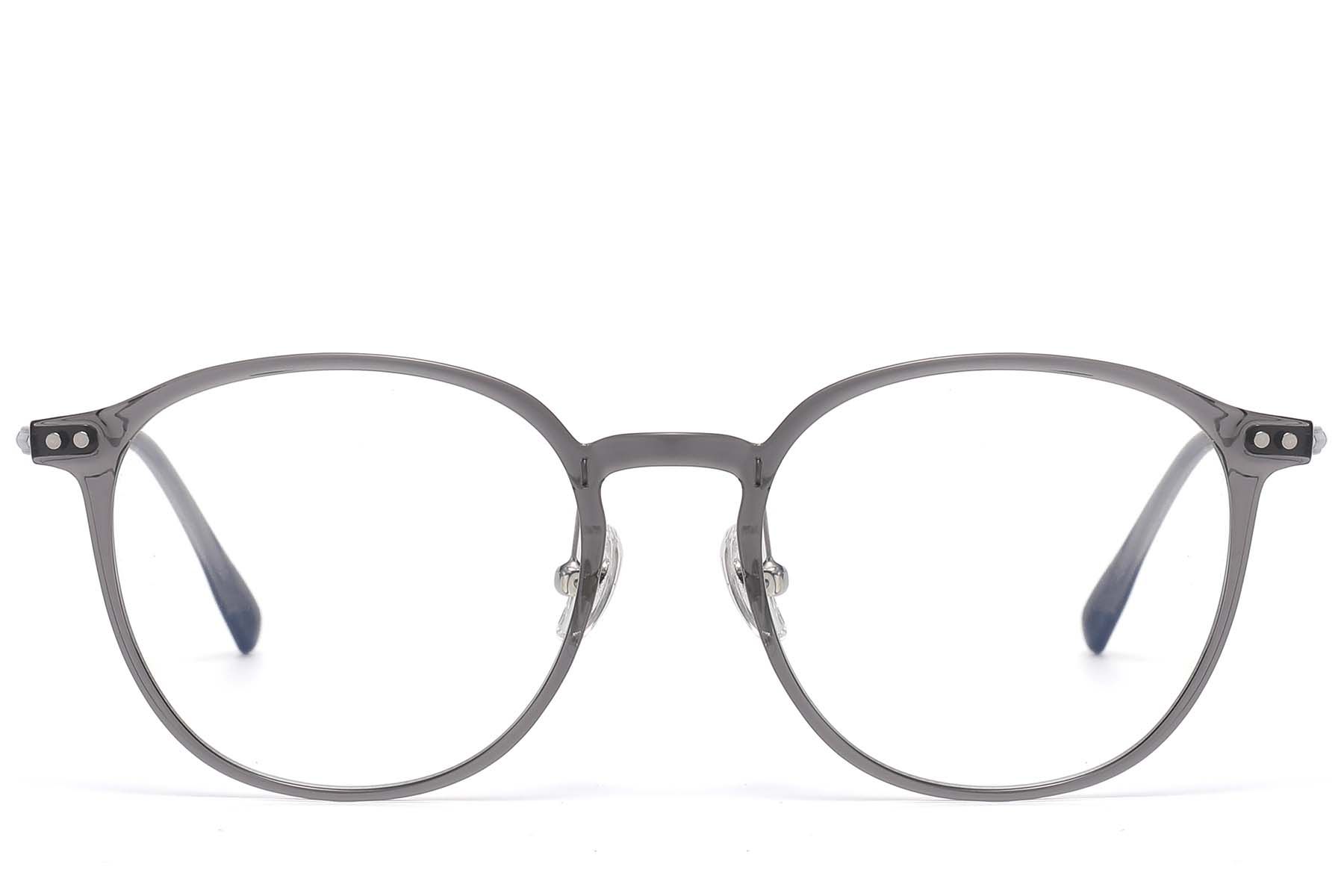 Occhiali ovali in titanio grigio e TR90 #BS1913-0847