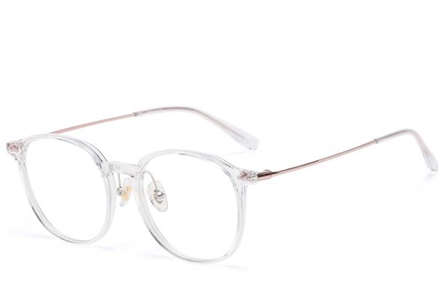 Lunettes ovales transparentes en titane et TR90 #BS1913-0849