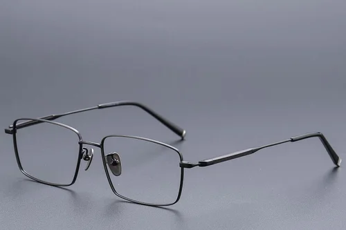 Lunettes rectangulaires en titane noir #BS1913-0854