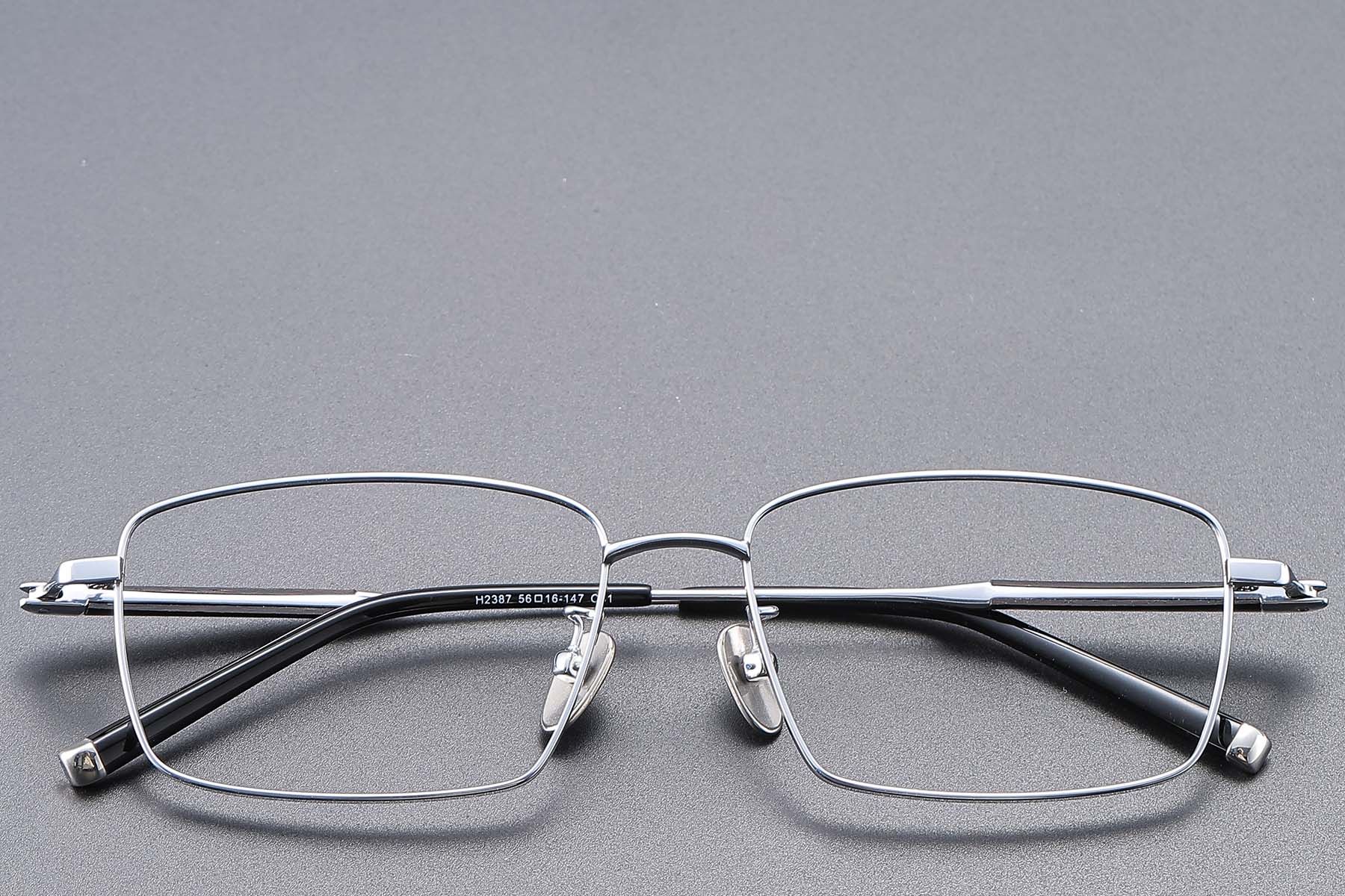 Rectangular Silver Titanium Glasses #BS1913-0856