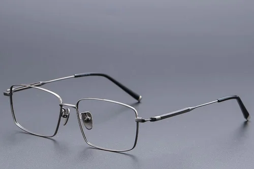 Lunettes rectangulaires en titane gris #BS1913-0857