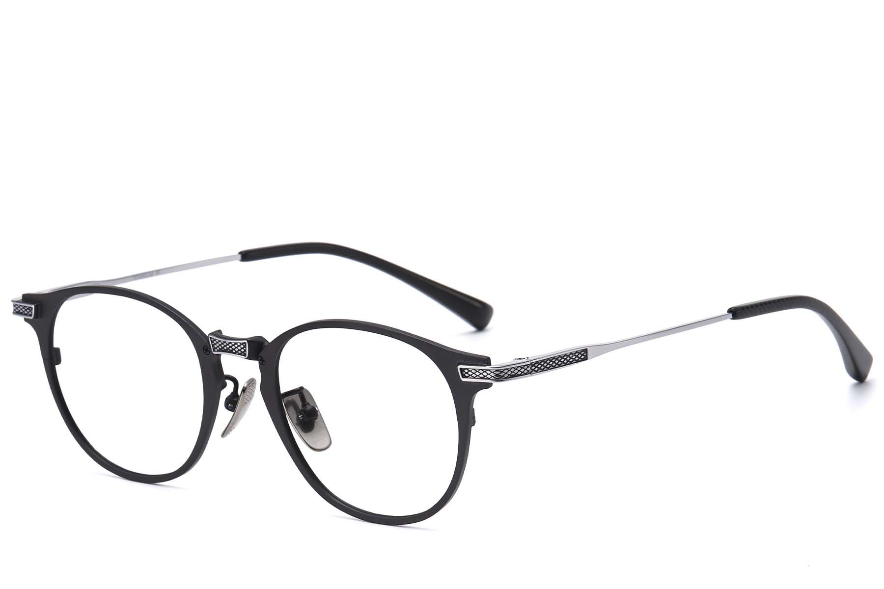 Ovale schwarze Titanbrille #BS1913-0859