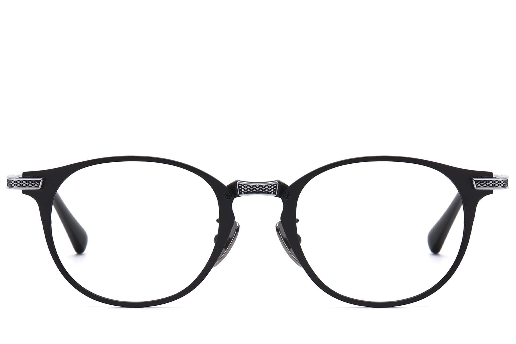 Ovale schwarze Titanbrille #BS1913-0859
