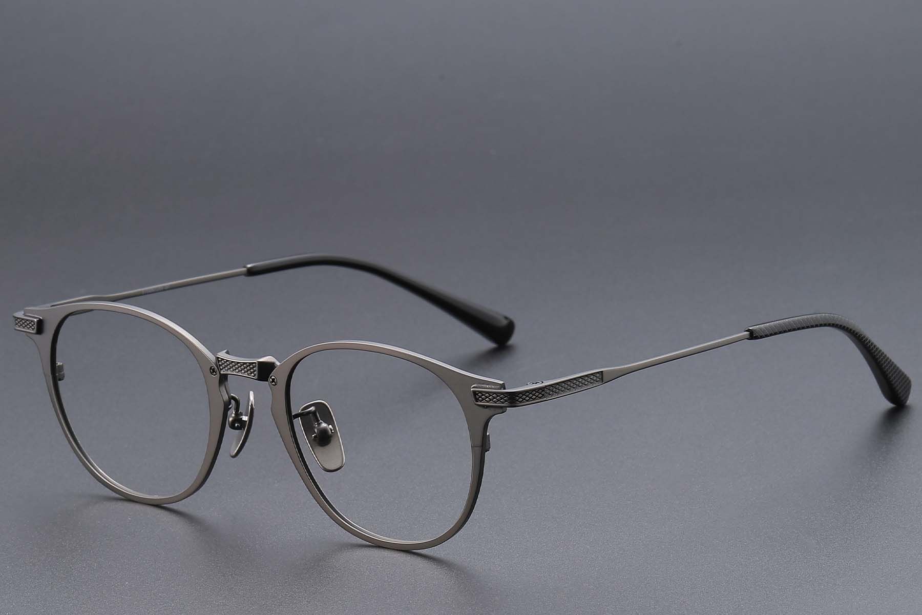 Oval Grey Titanium Glasses #BS1913-0860