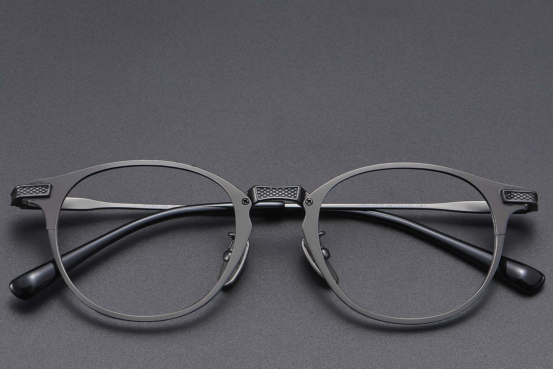 Oval Grey Titanium Glasses #BS1913-0860