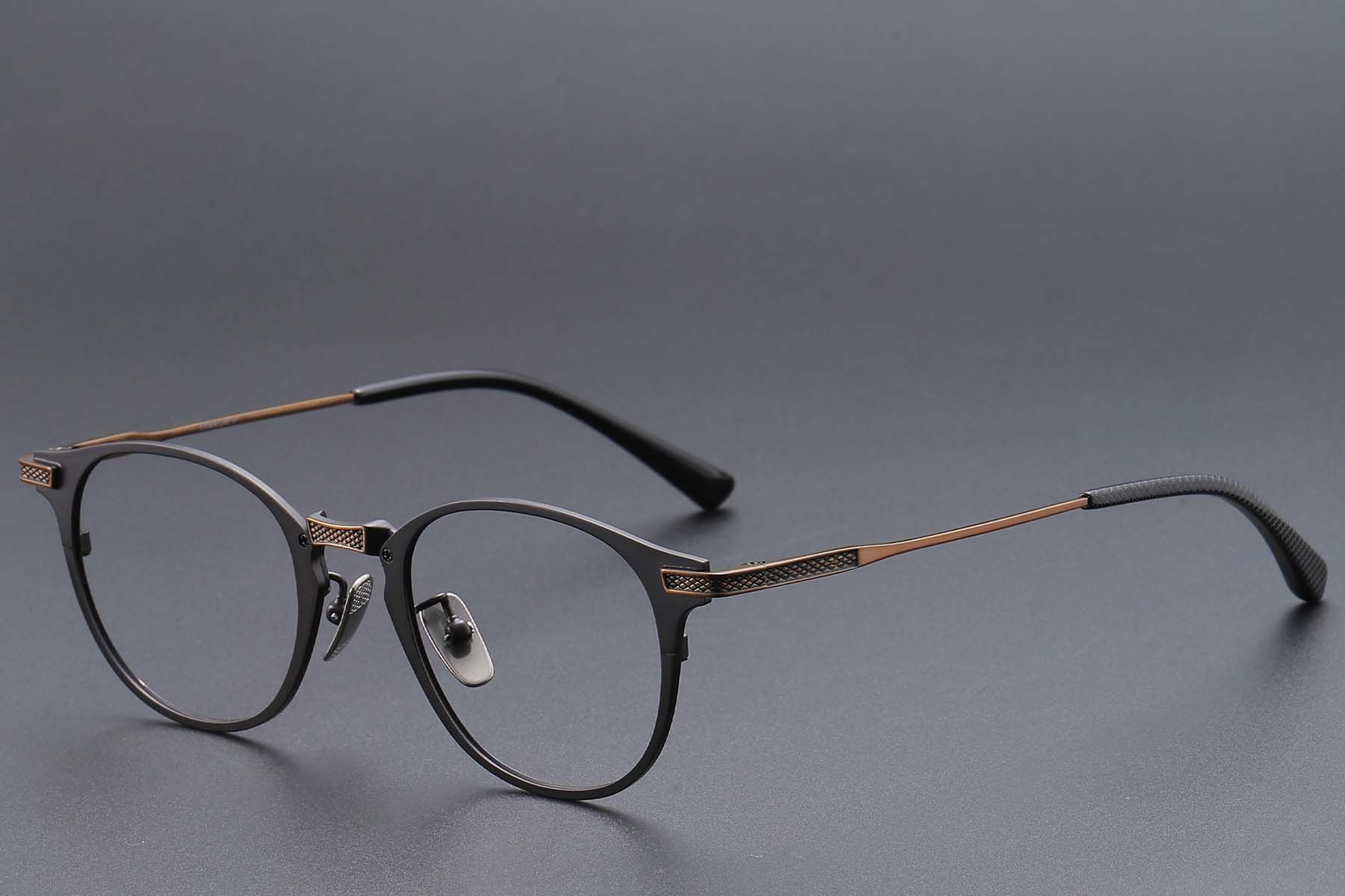 Oval Black Titanium Glasses #BS1913-0861
