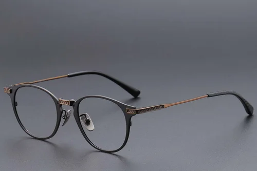 Lunettes ovales en titane noir #BS1913-0861