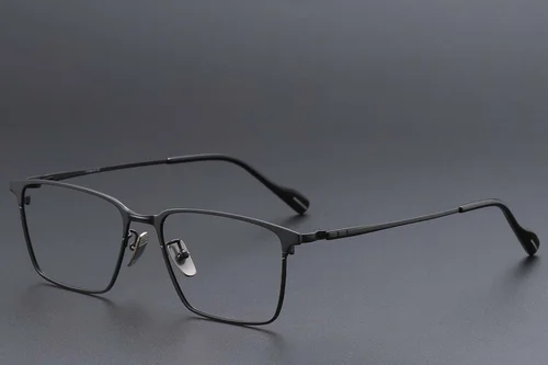 Lunettes rectangulaires en titane noir #BS1913-0862