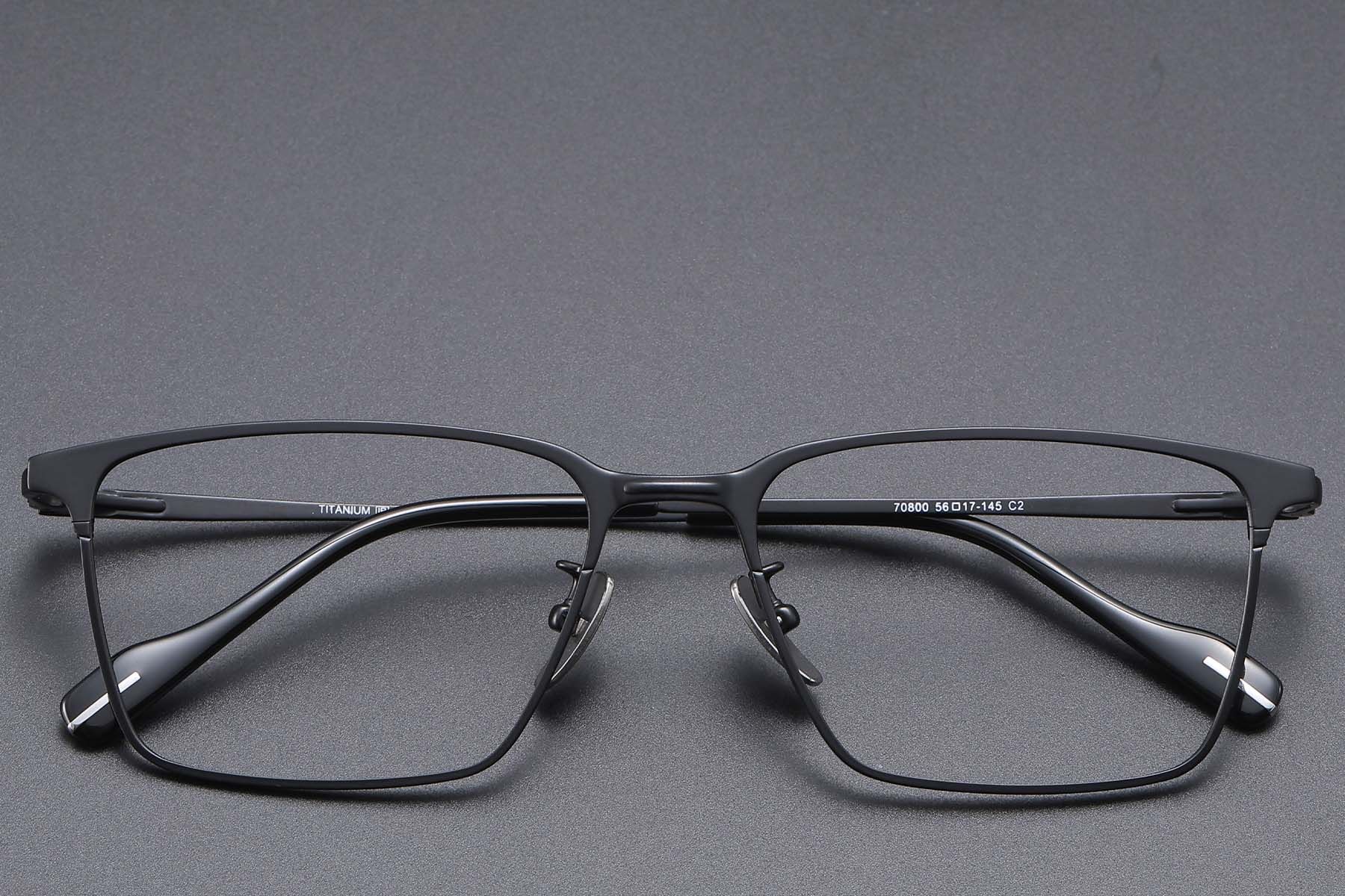Rectangular Black Titanium Glasses #BS1913-0862
