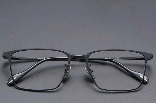 Lunettes rectangulaires en titane noir #BS1913-0862