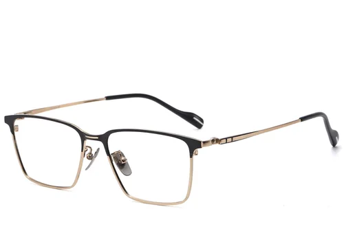Lunettes rectangulaires en titane doré #BS1913-0863