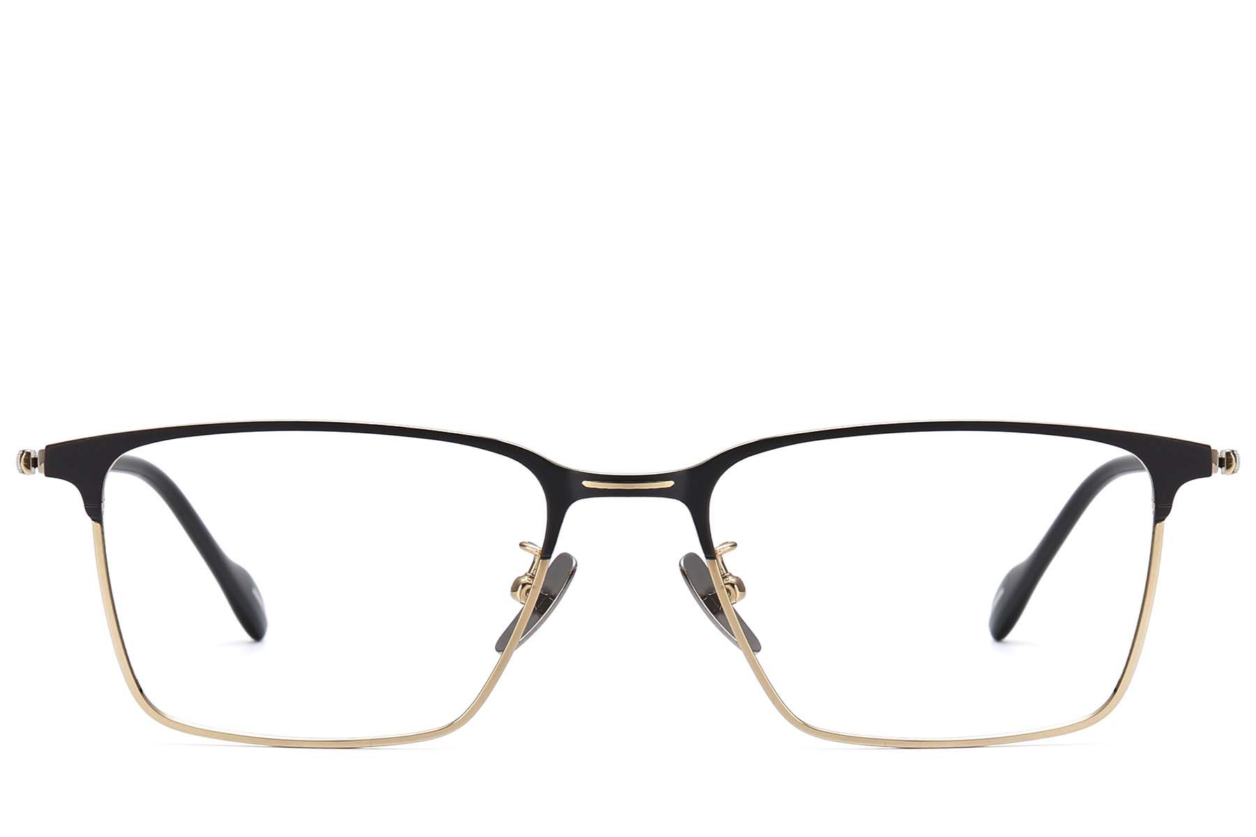 Rectangular Golden Titanium Glasses #BS1913-0863