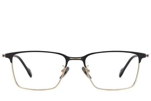 Lunettes rectangulaires en titane doré #BS1913-0863