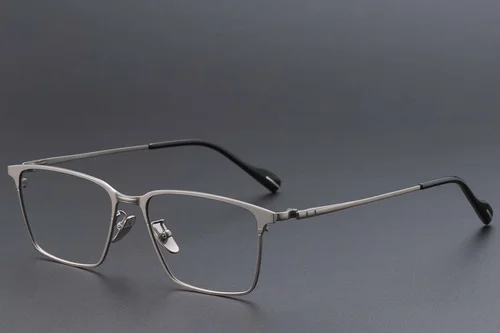 Lunettes rectangulaires en titane gris #BS1913-0865