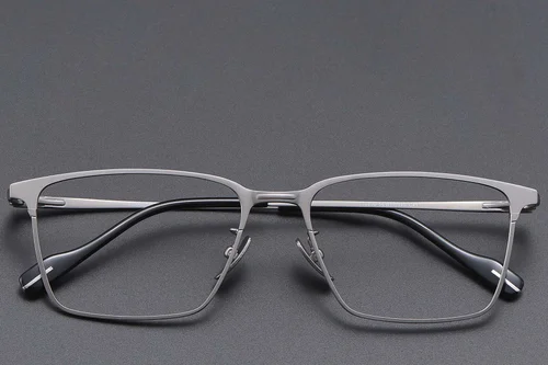 Lunettes rectangulaires en titane gris #BS1913-0865
