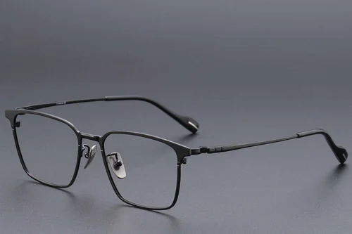 Lunettes rectangulaires en titane noir #BS1913-0866