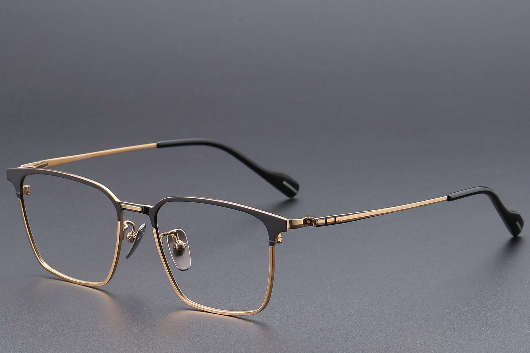 Rectangular Golden Titanium Glasses #BS1913-0867