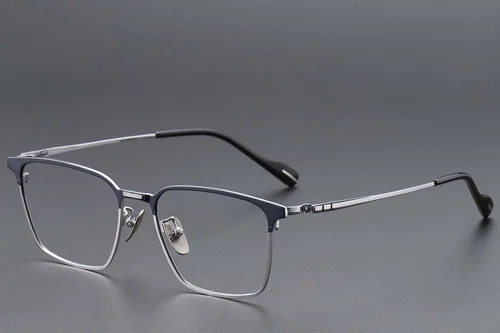 Lunettes rectangulaires en titane argenté #BS1913-0868