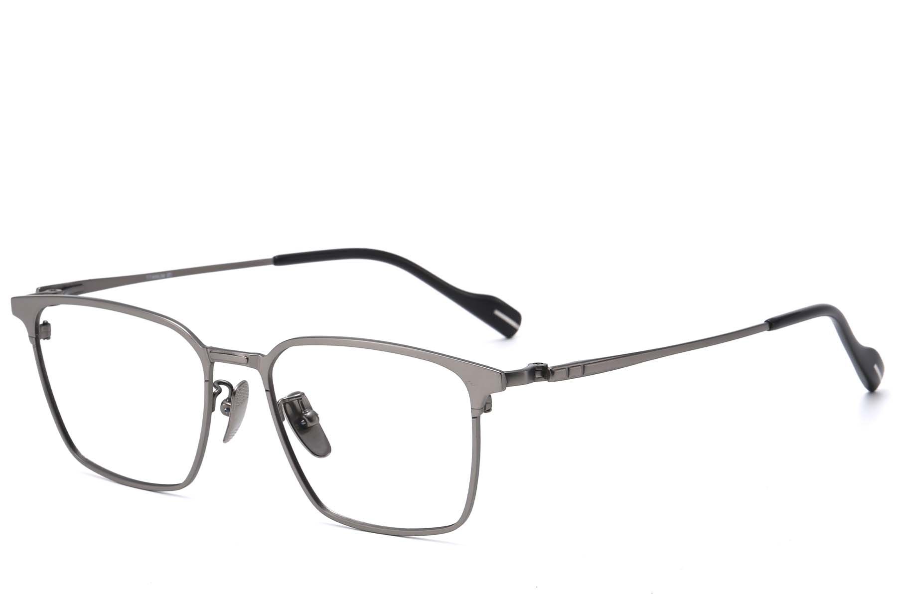 Rectangular Grey Titanium Glasses #BS1913-0869