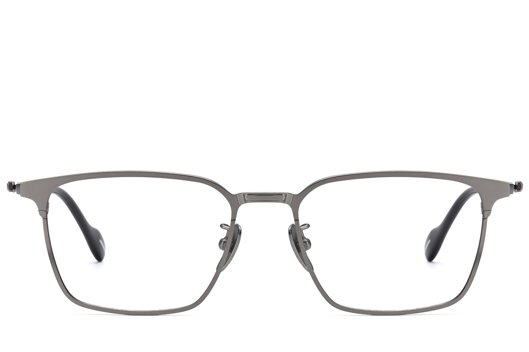 Rectangular Grey Titanium Glasses #BS1913-0869