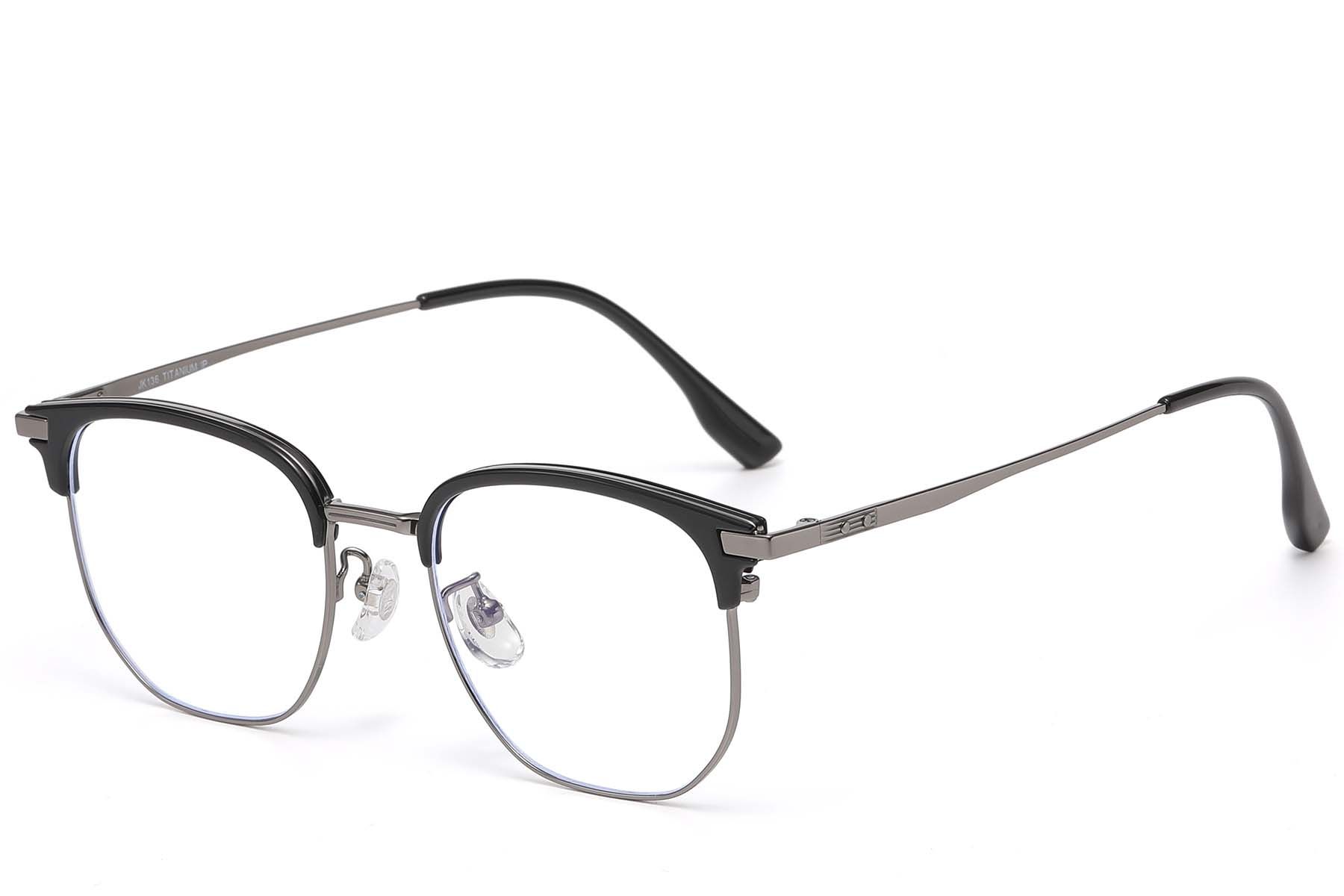 Oval Grey Titanium & TR90 Glasses #BS1913-0872