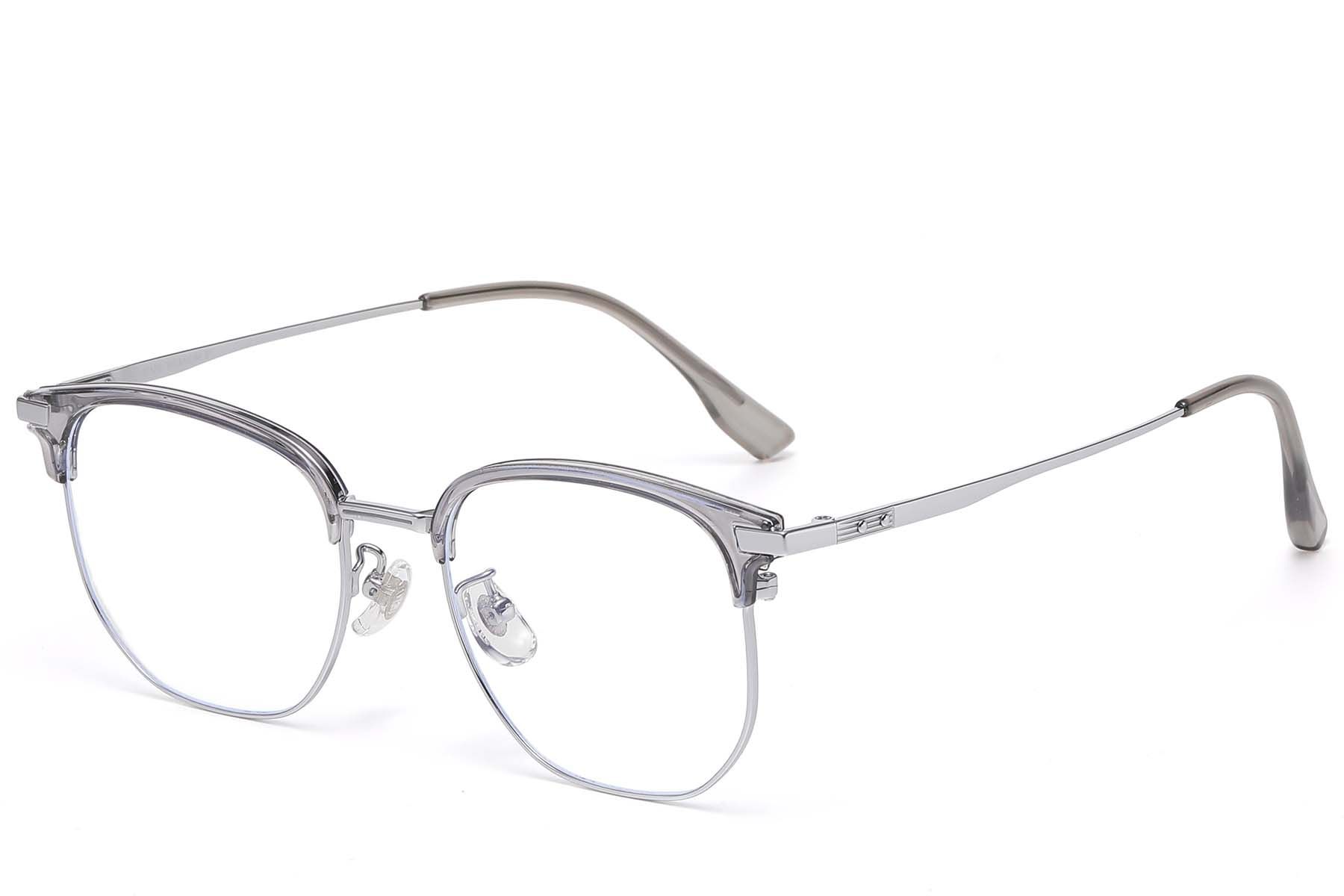 Occhiali ovali in titanio argento e TR90 #BS1913-0873