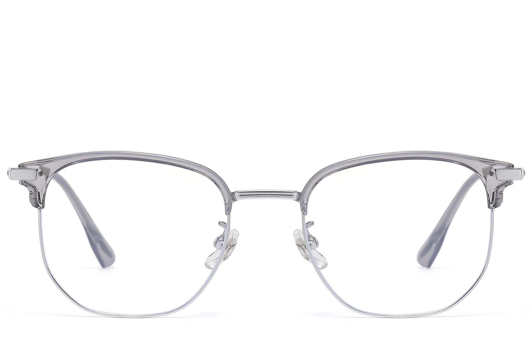 Occhiali ovali in titanio argento e TR90 #BS1913-0873