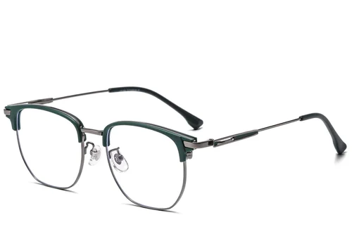 Lunettes ovales en titane gris et TR90 #BS1913-0875