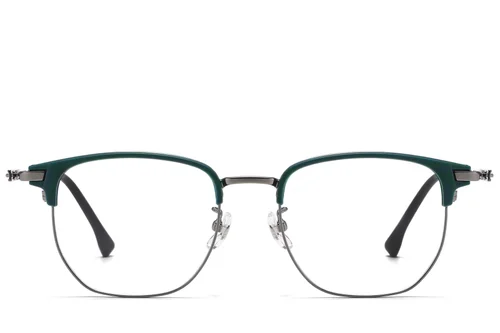 Lunettes ovales en titane gris et TR90 #BS1913-0875