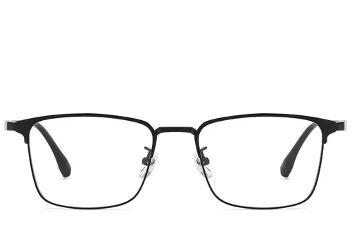 Lunettes rectangulaires en titane noir #BS1913-0878