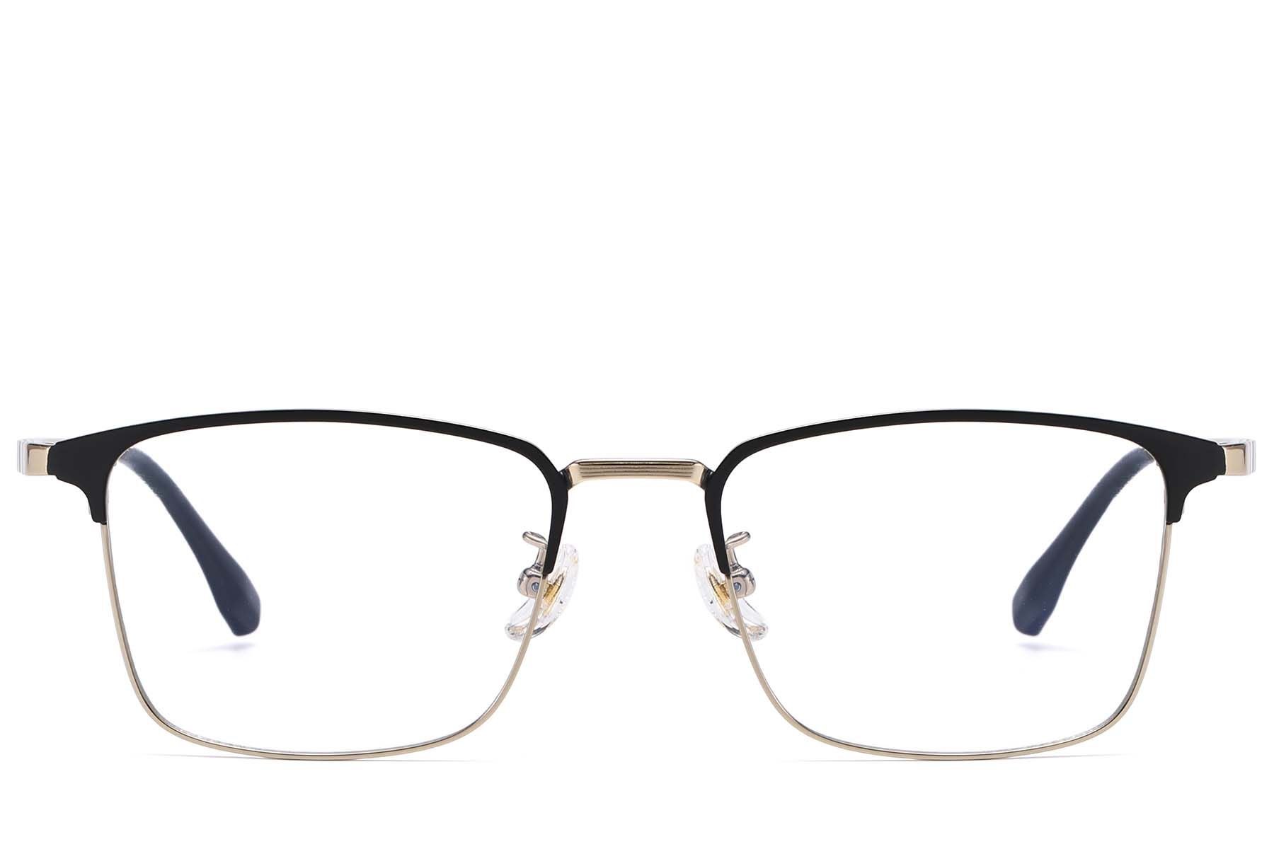 Rechteckige goldene Titanbrille #BS1913-0879