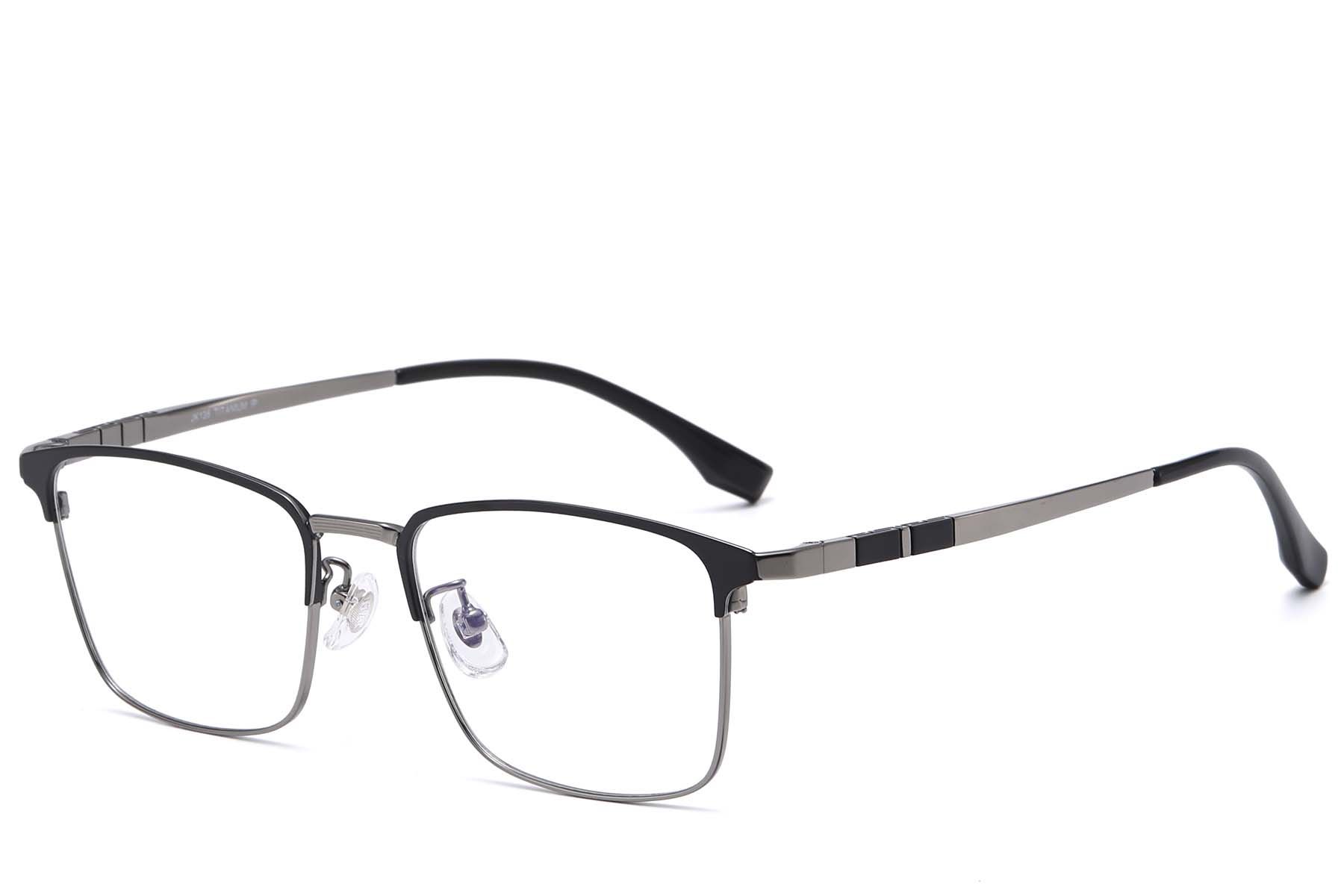 Rechteckige graue Titanbrille #BS1913-0880