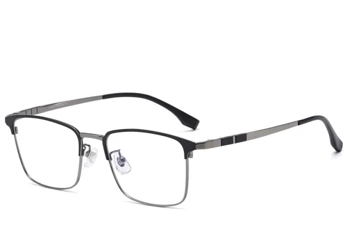 Lunettes rectangulaires en titane gris #BS1913-0880