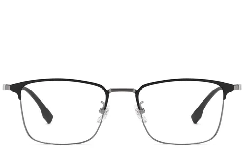 Lunettes rectangulaires en titane gris #BS1913-0880