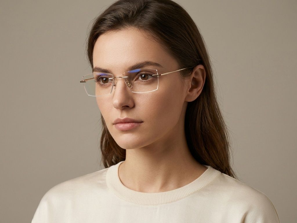 Invisible Golden Titanium Sunglasses #BS1913-0884