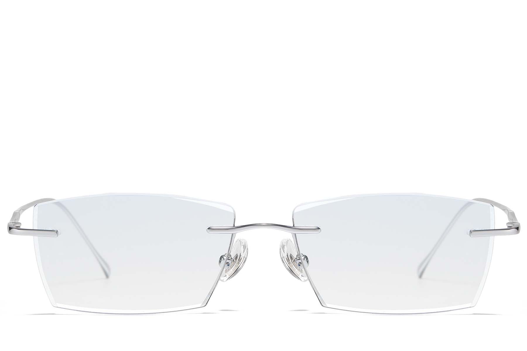 Gafas de sol invisibles de titanio plateado #BS1913-0886