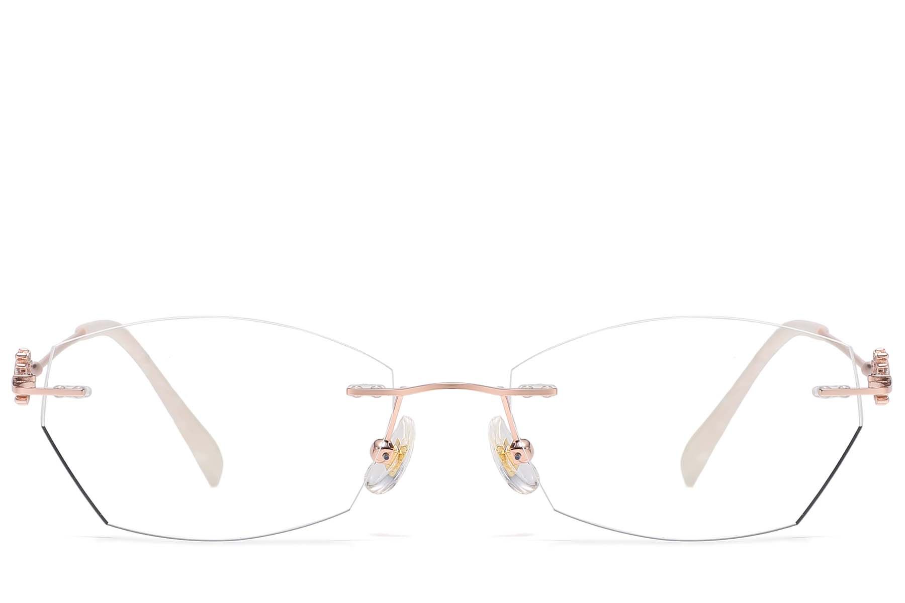 Gafas invisibles de metal rosa #BS1913-0891
