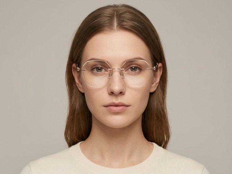 Gafas invisibles de metal rosa #BS1913-0892