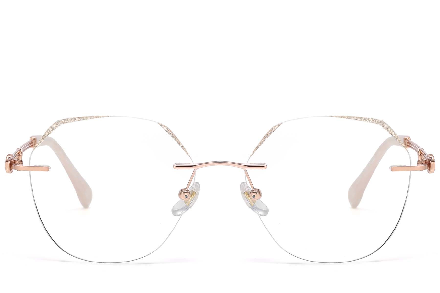Gafas invisibles de metal rosa #BS1913-0892