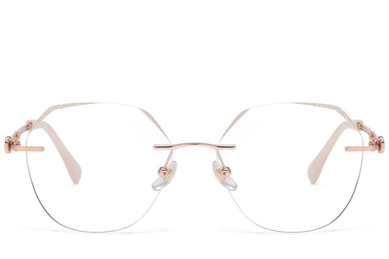 Gafas invisibles de metal rosa #BS1913-0892