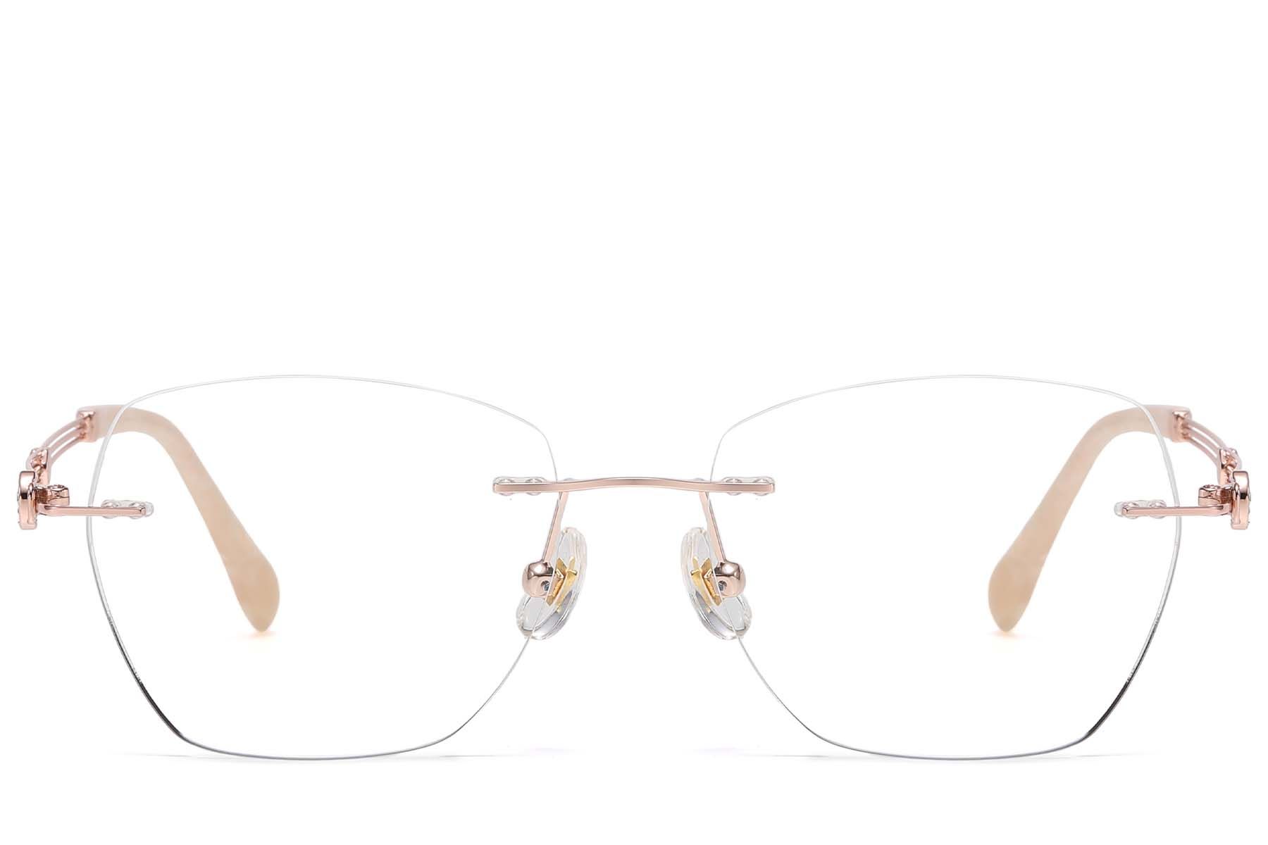 Occhiali invisibili in metallo rosa #BS1913-0894