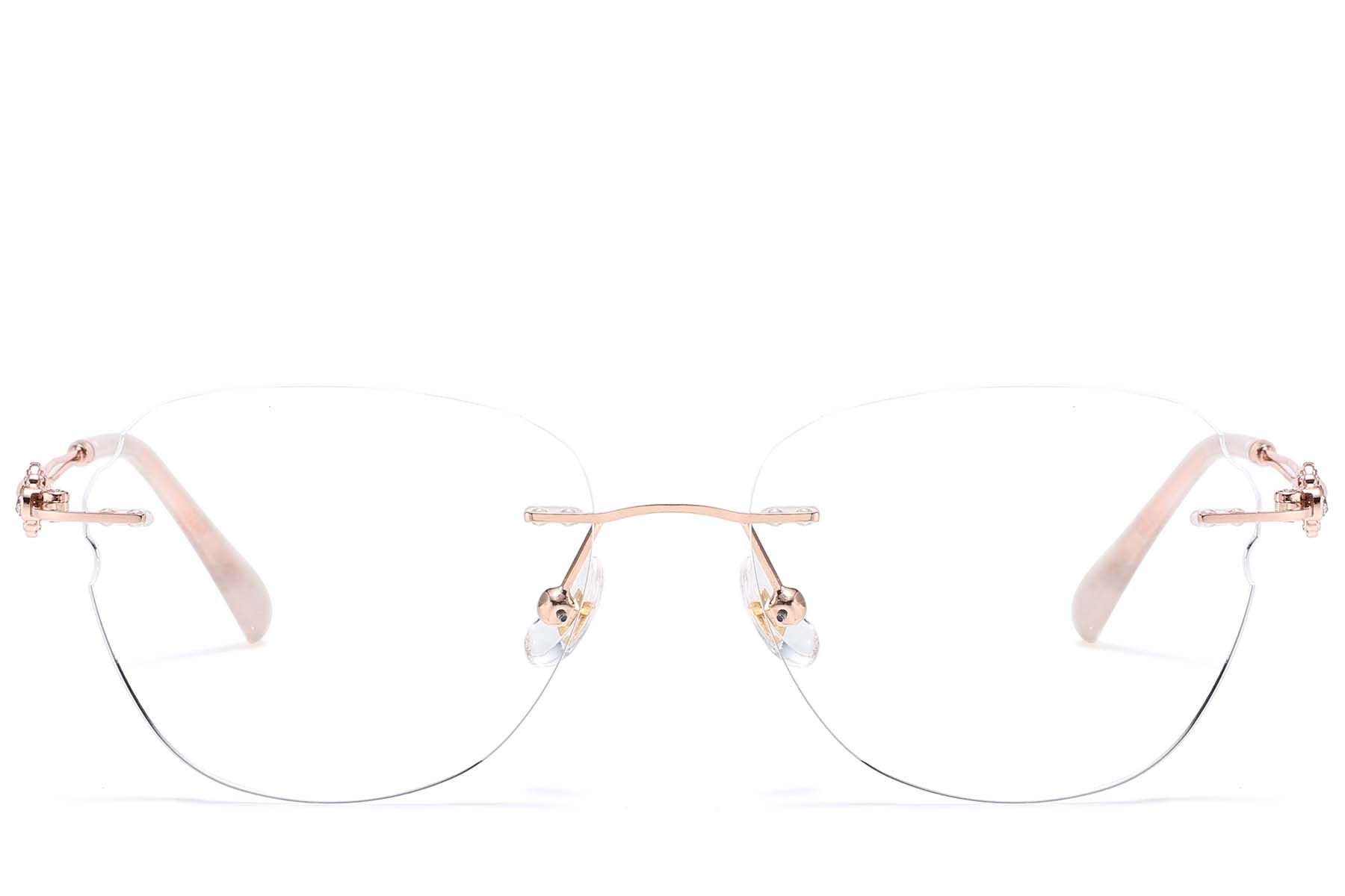 Occhiali invisibili in metallo rosa #BS1913-0895