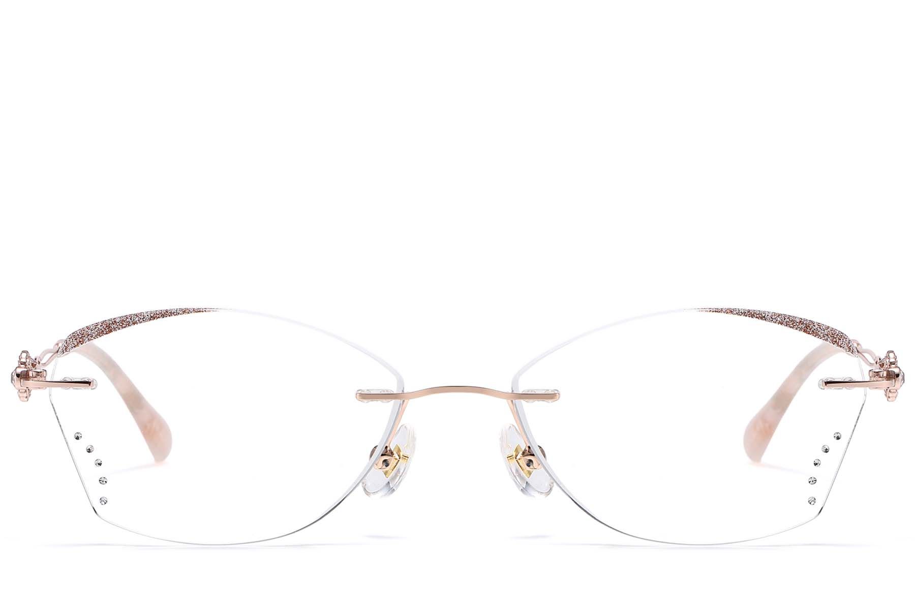 Occhiali invisibili in metallo rosa #BS1913-0896