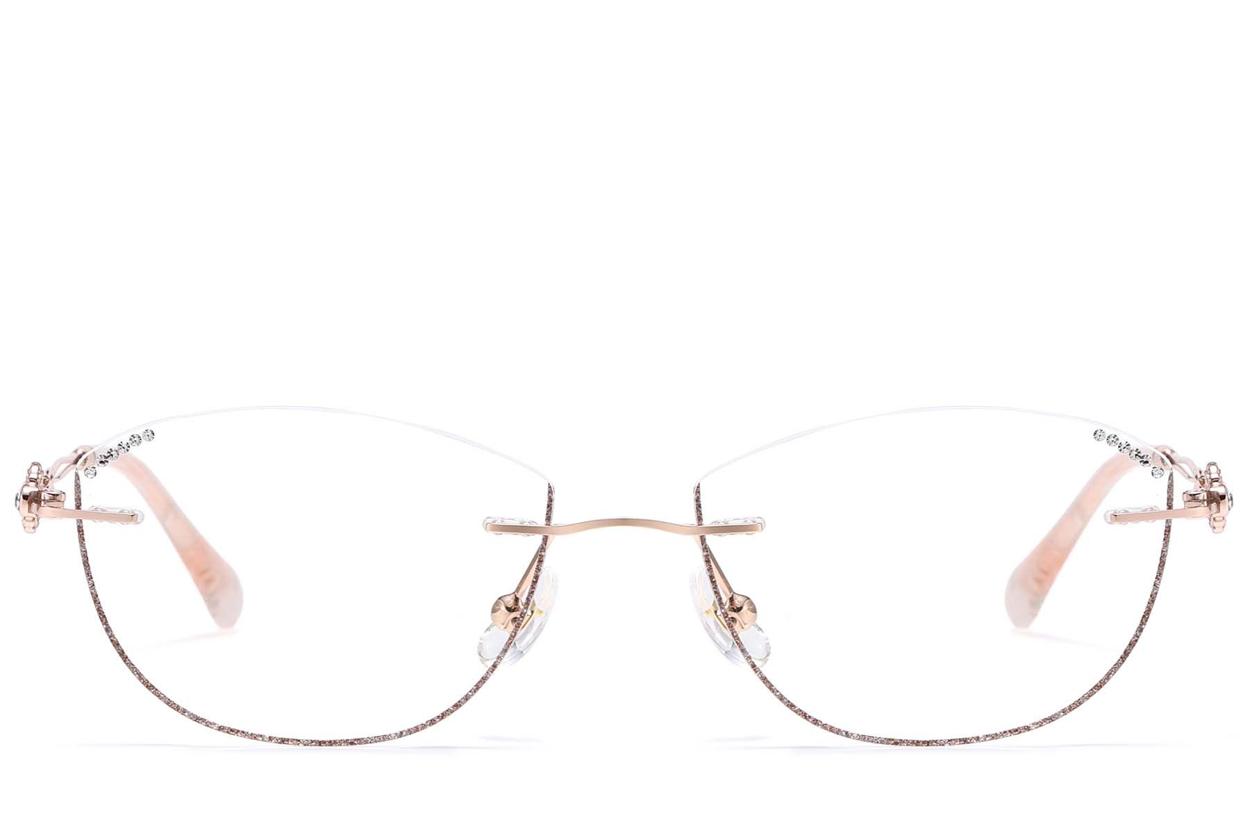 Gafas invisibles de metal rosa #BS1913-0897